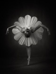 black and white photograph of a ballerina