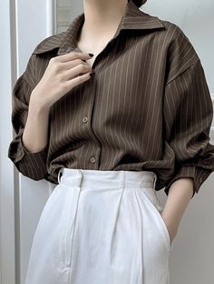 Drop Shoulder Shirt, Everyday Fashion Outfits, Casual Day Outfits, Quick Outfits, Women Blouses, Modest Fashion Outfits