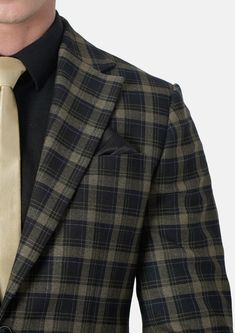 Jacket & pants included. Vest optional. Delivered in just 3 weeks. Free shipping. Covered by our Free Remake Guarantee. Complete the look with Shirts, Ties & Squares. Check Jacket, Custom Made Suits, Check Suit, Checked Jacket, Single Breasted Jacket, Pair Of Pants, Tie And Pocket Square, Fitted Dress, Men's Blazer