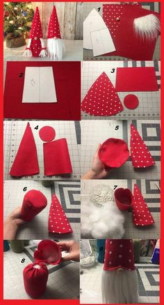 step by step instructions on how to make a gnome's hat for christmas or new year's eve