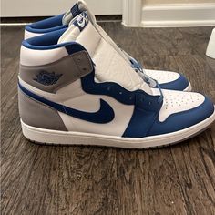 Nike Jordan 1 Retro Og High True Blue Size 17 Brand New Blue Leather High-top Sneakers For Sports, Custom Blue High-top Sneakers With Boost Midsole, Blue High-top Custom Sneakers With Boost Midsole, Blue Mid-top Jordan Shoes With Cushioned Footbed, Blue Synthetic High-top Sneakers With Rubber Sole, Blue High-top Synthetic Jordan Shoes, Blue Mid-top Custom Sneakers With Boost Midsole, Blue Mid-top Leather Jordan Shoes, Blue Leather Mid-top Jordan Shoes