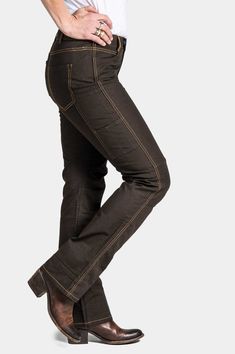 Built for the ranch, at home in the city. EZWaist™. Give and take. Tool loop. Hammer time. Double belt loop. Skinny option. Articulated knee.Lean in. Tough as a saddle but just as easy to sit in. Yep, this bootcut pant kicks serious ass. To get it right, we worked closely—for years—with the radass women of DX Ranch, a fourth-generation Oceti Sakowin ranch on the Cheyenne River Sioux Reservation. Long and lean, DX Bootcut looks like a tall drink of water. It's also a workhorse. This canvas pant also ranges beyond the ranch, with a double "shot pocket" that fits essential vet med tools, as well as folding knives and anything else that needs to sit snug ’n shallow. So doctor that cow. (Or detail that car.) Throw a loop. (Or a pot...or a party). Wherever you roam, this bootcut beauty is ready Kodiak Canvas, Lean In, Double Belt, Give And Take, Pant For Women, Canvas Pants, Gloves Design, Bootcut Pants, Work Gloves