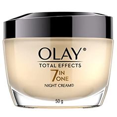 Olay Total Effects 7 in 1 Anti-Aging Face Moisturizer Night Cream with vitamin E, B3 and Pro B5, 1.7 oz Best Anti Aging Skin Products, Night Cream For Oily Skin, Cream For Acne, Reverse Aging Skin, Dry Skin Makeup, Coconut Oil Beauty, Facial Tips, Anti Aging Skin Care Products, Anti Aging Night Cream