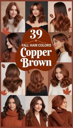 39 Fall Hair Colors Copper Brown for a Chic Seasonal Transformation! Get inspired by these rich copper-brown shades that bring warmth and elegance to your fall hairstyle Fall Color For Brunettes, Brown Copper Hair Color, Root Beer Hair, Brown Copper Hair, Copper Clothes, Fall Hair Colors Copper, Cooper Brown, Copper Brown Hair Color, Copper Brown Hair