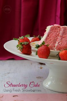 Strawberry Cake With Buttercream Frosting | Simple Strawberry Birthday Cake | Strawberry Cake Using Fresh Strawberries Strawberry Cake With Buttercream, Birthday Cake Strawberry, Basic Buttercream Recipe, Pressure Cooker Cake, Cake Without Oven, Cooker Cake, Cake With Buttercream Frosting, Strawberry Birthday Cake, Cake With Buttercream