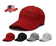 the american flag hat is red, white, and black with an american flag on it