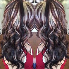 Chunky Highlights, Hair Highlights And Lowlights, Perfect Hair Color, Gorgeous Hair Color, Brown Hair With Blonde Highlights, Beautiful Hair Color, Pretty Hair Color, Hair Color Highlights, Winter Hair