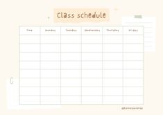 a printable class schedule is shown