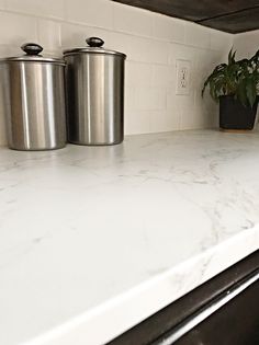 the kitchen counter is clean and ready to be used as an appliance for cooking