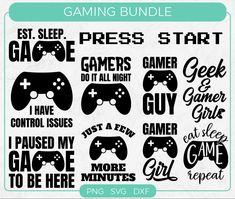 gaming svg bundle with video game controllers