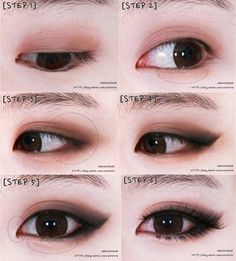 Smokey Brown Eye Makeup Tutorial, Smokey Brown Eye Makeup, Kpop Makeup Tutorial, Brown Eye Makeup, Brown Eye Makeup Tutorial, Teknik Makeup, Makeup Dark, Korean Makeup Tips, Korean Makeup Look