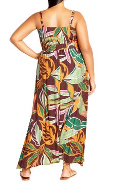 Complete your vacation packing with a lightweight maxi sassed with a center cutout and covered in showy blooms. 50" center back length (size X-Small) V-neck Adjustable straps Side-seam pockets Lined 80% viscose, 20% nylon Hand wash, dry flat Imported Vacation Packing, City Chic, Floral Maxi, Nordstrom Dresses, Floral Maxi Dress, Adjustable Straps, Top Brands, Hand Wash, Nordstrom