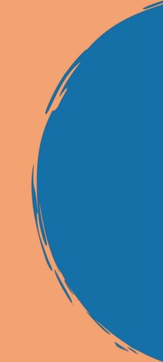 an orange and blue background with a circle in the middle that has been drawn by hand