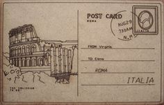 an old postcard with a drawing of the colossion in rome, italy