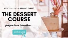 the dessert course is on display in front of a window