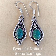 Beautiful Malachite Gemstone & .925 Sterling Silver Earrings Approx Size 1.5” Handmade Earrings, Genuine Gemstones Handmade Dangle Earrings, Crystal Heart Earrings, Handmade Pendant Necklace, Medium Hoop Earrings, Earrings Handmade Dangle, Bold Earrings, Teardrop Dangle Earrings, Wedding Accessories Jewelry, Diamond Fashion