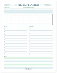 NEW Project Planning Printable Set - Scattered Squirrel | Business Printable Planner by  Deborah Simpson Project Planners, Project Planner Template, Project Planner Printable, Create Your Own Planner, Free Printables Organization, Business Printables, Project Planning, Craft Planner, School Planner