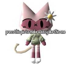 a cartoon cat with a flower on it's head and the caption reads press this