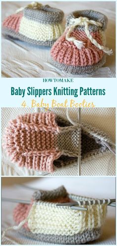 baby slippers knitting patterns with text overlay