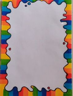 an image of a colorful paper with paint splattered on it in the shape of a square