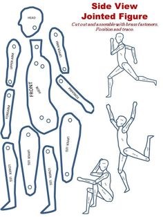 the side view of a paper doll is shown with instructions for how to make it