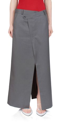 Deconstructed Waist Maxi Skirt Stylish Business Outfits, Diy Pants, Valentino Red, Grey Skirt, Diy Tops, St Agni, Pewter Grey, Designs For Dresses, Gray Skirt