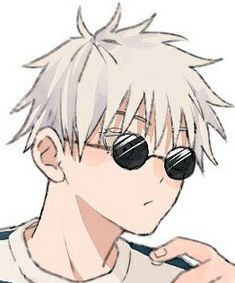 an anime character with sunglasses on his face