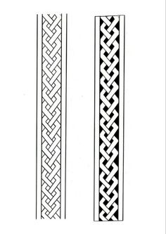 two different types of celtic designs on white paper, one is black and the other is white