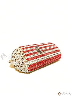 Bird in Bag - Multicolor Rainbow Crystal Clutch Bag - Stunning Rhinestone Handbag with Dazzling Popcorn Design, Stylish Chain Strap, Perfect for Parties, Proms, and Special Events - Ideal Choice for Exceptional Gifts Red Rhinestone Bag For Gift, Red Rhinestone Bag As Gift, Red Rhinestone Bag Perfect For Gifts, Popcorn Design, Rhinestone Handbags, Diamond Decorations, Rhinestone Clutch, Crystal Clutch, Novelty Bags