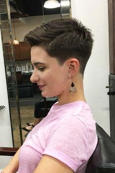 On trending Hair Transformation Slay Your Style with the Latest Looks Women Boycut Hairstyles, Very Short Haircut Women, Very Short Womens Hair, Super Short Hair Women, Very Short Hair Girl, Boycut Hairstyle Woman, Short Bob Haircuts For Thick Hair, Long On Top Short On Sides Women Haircut, Boycut For Girls Hairstyles