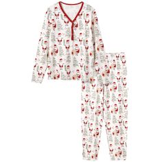 Christmas women's pajama set in luxuriously soft and breathable bamboo/cotton jersey fabric. Pants with elasticized waist for an effortless on-and-off.  V-neck top has 3 snaps for changing ease. Made of supple, stretchy bamboo/cotton. Hypoallergenic, sweat-proof, eco-friendly bamboo offers excellent ventilation and temp regulation. Just   Versions are also available in baby, kids and men's sizes for the perfect fam-jam!   Product Details:    Material: 67% Bamboo, 28% Cotton, 5% Spandex.  Wash wa Fabric Pants, Cotton Jersey Fabric, Unique Baby Gifts, Womens Pyjama Sets, Sleep Set, Childrens Gifts, Sweat Proof, Set Women, Unique Baby