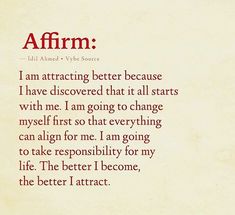 an affirm poem written in red ink on parchment paper with the words i am attracted better because i have discovered that it all starts