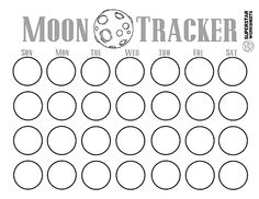 a printable moon tracker for kids to practice their time on the moon, with circles and