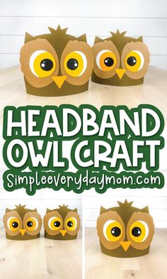 the headband owl craft is made out of construction paper