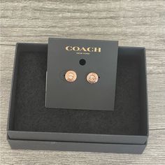 Coach Crystal Stud Earrings These Are A Rose Gold Tone Nwt. Coach Rose Gold Jewelry For Gifts, Coach Earrings, Open Circle Necklace, Rose Stud Earrings, Coach Jewelry, Hoop Earrings Style, Star Earrings Stud, Earrings Studs, Stone Studs