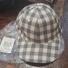 New In Bag From Fabfitfun Buffalo Check Baseball Cap In Gray. From Cocus Pocus. One Size Casual Everyday Cap, Casual Adjustable Hats, New Buffalo, Buffalo Check, Baseball Cap, Buffalo, Women Accessories, Baseball, Hats