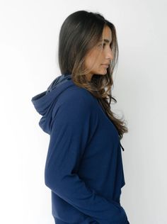 Upgrade your casualwear with Cozy Earth's women's rib-knit viscose from bamboo hoodie. The flattering fit, clean lines & satin hood lining make this a must-have. Hoodie With Ribbed Cuffs For Layering, Versatile Hooded Hoodie For Fall, Stretch Hoodie With Adjustable Hood For Loungewear, Versatile Hooded Winter Hoodie, Stretch Tops With Adjustable Hood, Stretch Sweatshirt With Adjustable Hood, Cozy Tops With Double-lined Hood, Bamboo Pajamas, Best Pajamas