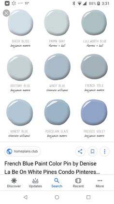 the different shades of paint that are used for walls and ceilings in this home decor app