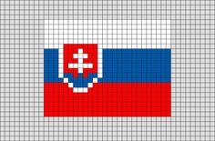 the flag of czech is made up of pixellated squares, and it looks like an old