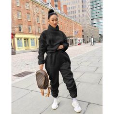 Turtleneck Suit, E Girl Clothes, Home Lounge, Oversize Women, Long Sleeve Turtleneck, Loungewear Set, Tracksuit Women, Loose Sweater, Women Set