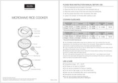 the instruction manual for microwave rice cooker