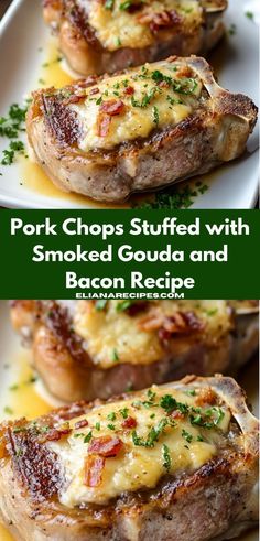 pork chops stuffed with smoked gourd and bacon recipe