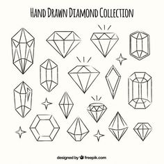 hand drawn diamond collection in black and white with the text,'hand drawn diamonds collection '