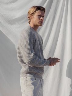 Elevate your style with our pure merino wool knitted men's sweater, inspired by timeless Scandinavian classics. Crafted with precision, this warm and comfortable woolen sweater offers more than just exceptional warmth; it delivers simplicity, style, and the versatility to wear it for various occasions. 🌿 Key Features: Premium Merino Wool: Experience the luxury of pure merino wool, known for its unrivaled softness and natural warmth. This sweater keeps you cozy, whether you're in nature's embrac Cashmere Crew Neck Knit Sweater, Winter Cashmere Sweater With Textured Knit, Winter Textured Knit Cashmere Sweater, Merino Wool Crew Neck Polo Sweater For Winter, Merino Wool Crew Neck Polo Sweater, Classic Gray Knitted Sweater, Classic Wool Sweater With Knit Fabrication, Winter Cashmere Knitted Sweater, Knitted Cashmere Sweater For Winter