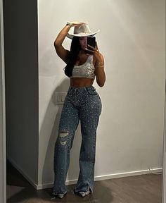 Denim Cowgirl Outfit, Black Cowgirl Outfit, Houston Rodeo Outfit, Cowboy Outfits For Women, Bad Bunny Concert Outfit, Beyonce Concert Outfit, Beyonce Outfits