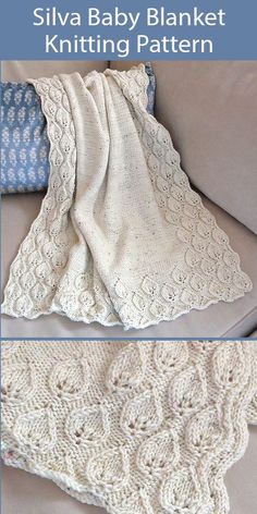 there is a blanket that has been crocheted on the couch with text overlay reading'siva baby blanket knitting pattern '