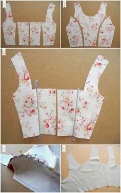 instructions to make a paper bag with flowers on the front and side, including sewing holes