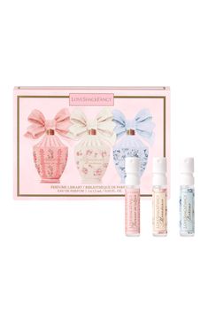 Want them all? Try out all three scents and figure out your favorite with the Discovery Set. Get mini versions of Forever in Love, Bohème, and Moondance all in one must-have bundle.   Scent Notes: Forever in Love is a vibrant floral with green pear and gardenia, and hints of cedarwood. Moondance is an indulgent velvet Perfume Ariana Grande, Forever In Love, Sephora Favorites, Velvet Rose, Beauty Forever, Perfume Set, Hair Perfume, Fragrance Collection, In Full Bloom