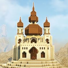 an image of a castle made out of legos in the middle of a desert