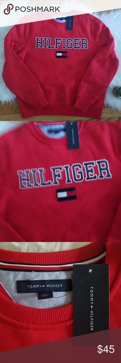 Tommy Hilfiger Red Hilfiger Flag Sweatshirt Tommy Hilfiger Red Hilfiger Flag Sweatshirt Tommy Hilfiger Shirts Sweatshirts & Hoodies Red Logo Print Sweatshirt For Fall, Fall Red Sweatshirt With Logo Print, Red Winter Tops For College, Casual Tommy Hilfiger Tops With Embroidered Logo, Tommy Hilfiger Casual Tops For College, Casual Tommy Hilfiger Tops For College, Red College Sweatshirt With Embroidered Logo, Red College Tops With Logo Print, Tommy Hilfiger Cotton College Tops